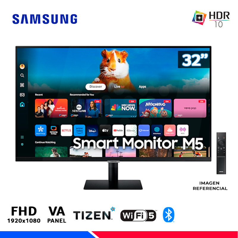MONITOR SAMSUNG LS32DM500ELXPE, INTELIGENTE M5, Streaming TV, 32" VA, FHD, 60Hz, 4ms MONITOR SAMSUNG LS32DM500ELXPE, INTELIGENTE M5, Streaming TV, 32" VA, FHD, 60Hz, 4ms