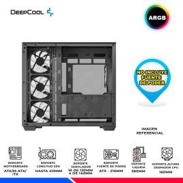 CASE DEEPCOOL CG530 4F, V/TEMPLADO, ARGB