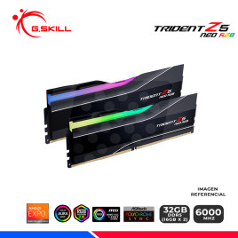 MEM. RAM G.SKILL TRIDENT Z5 NEO RGB BLACK, 32GB (16x2) DDR5, 6000MHZ, CL36