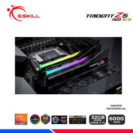 MEM. RAM G.SKILL TRIDENT Z5 NEO RGB BLACK, 32GB (16x2) DDR5, 6000MHZ, CL36