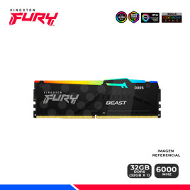 MEM. RAM KINGSTON FURY BEAST RGB, 32GB DDR5 6000 MHZ, CL30