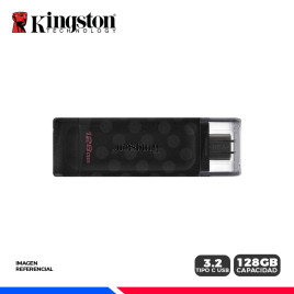 MEM. USB KINGSTON DATATRAVELER 70, 128GB USB-C 3.2, GEN 1, Black