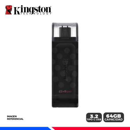 MEM. USB KINGSTON DATATRAVELER 70, 64GB USB-C 3.2, GEN 1 BLACK