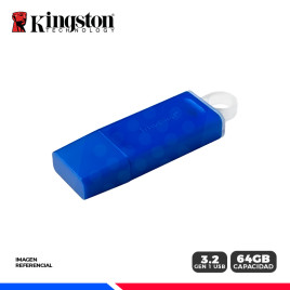 MEM. USB KINGSTON DATATRAVELER EXODIA 64GB USB 3.2 GEN1, AZUL