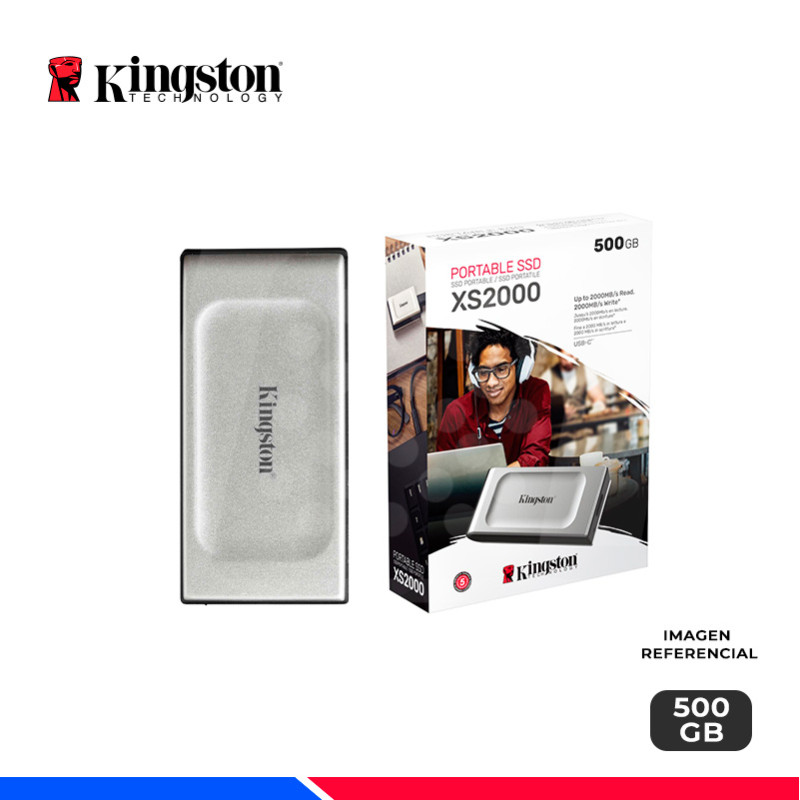 SSD EXTERNO KINGSTON XS2000, 500GB, USB 3.2, GEN2, TIPO-C