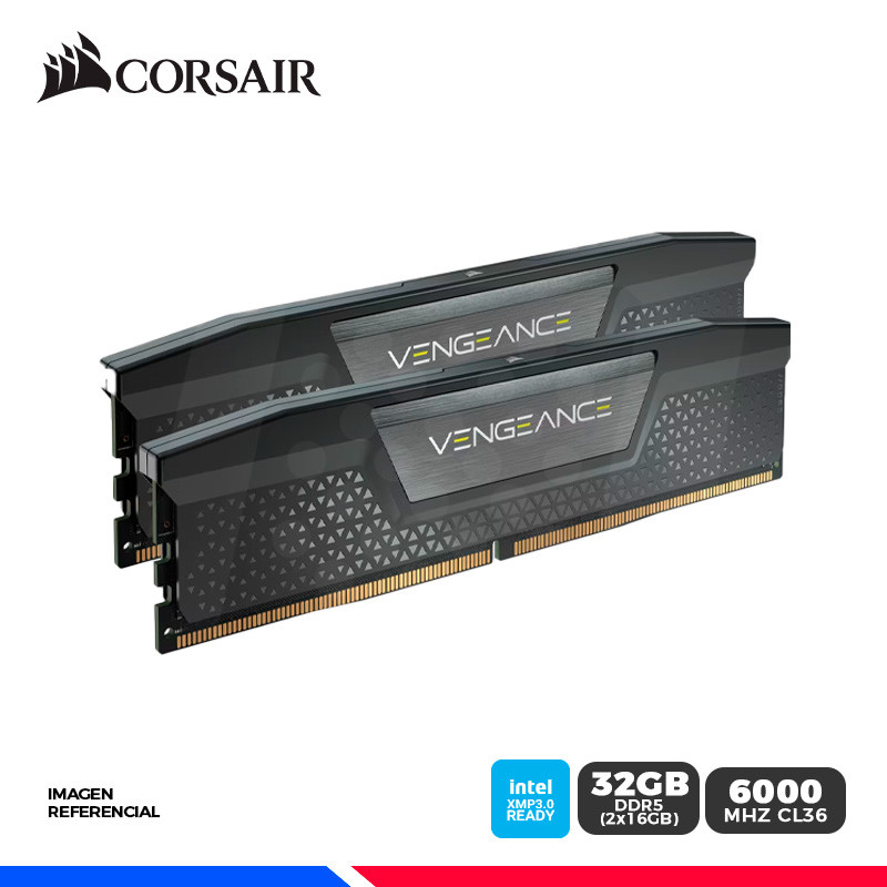 KIT MEM. RAM CORSAIR VENGEANCE. 32GB (2x16GB) DDR5 6000 MHz, CL36
