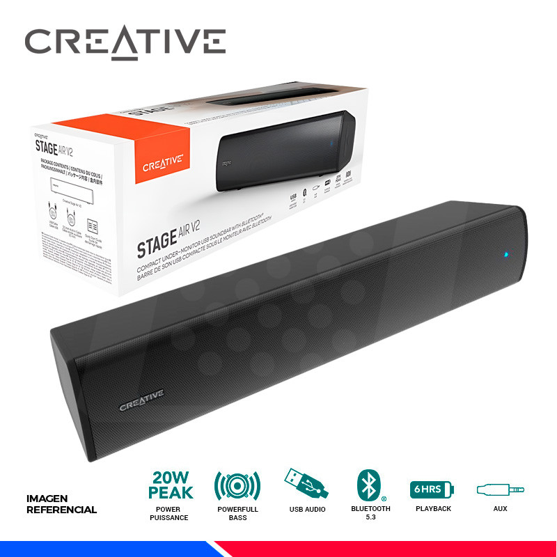 PARLANTE CREATIVE SOUND BAR STAGE AIR V2, BT, BLACK PARLANTE CREATIVE SOUND BAR STAGE AIR V2, BT, BLACK