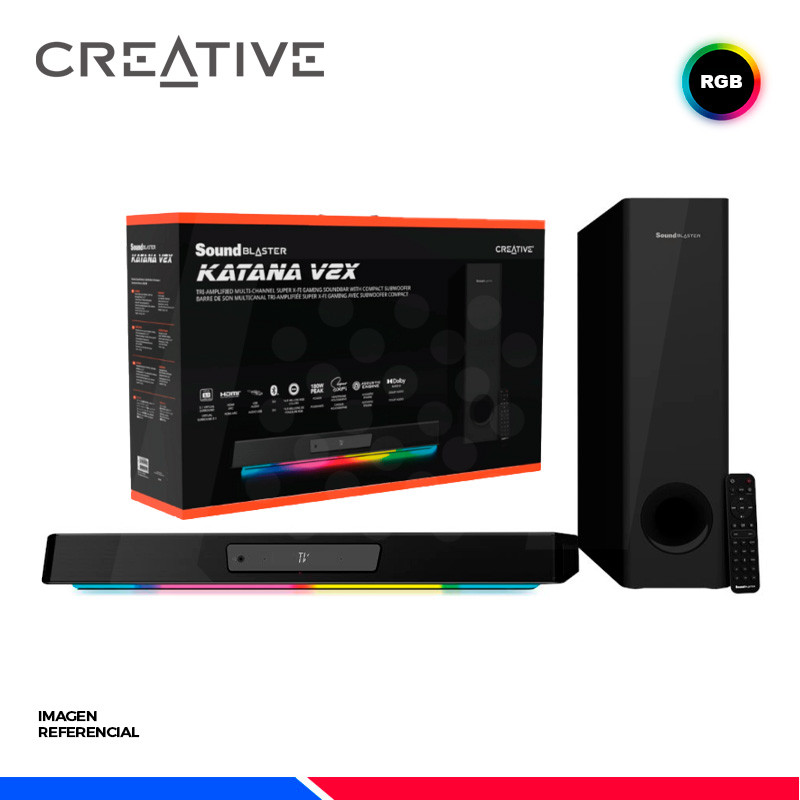PARLANTE GAMING CREATIVE KATANA VX2, RGB, 180W, BLUETOOTH PARLANTE GAMING CREATIVE KATANA VX2, RGB, 180W, BLUETOOTH
