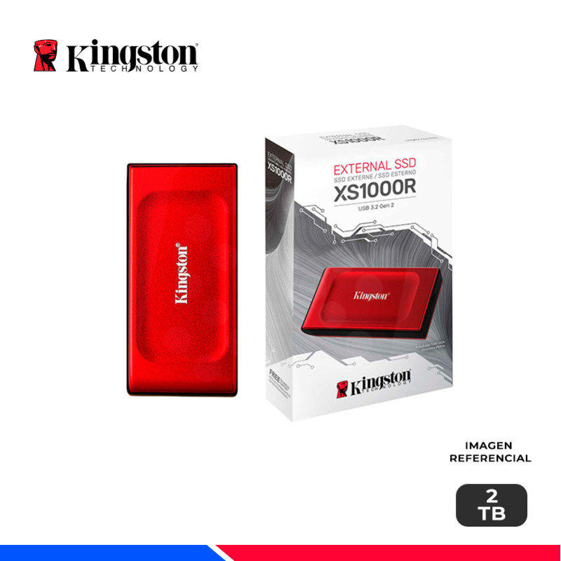 SSD EXTERNO KINGSTON XS1000, RED, 2TB, USB 3.2 GEN 2 TIPO-C