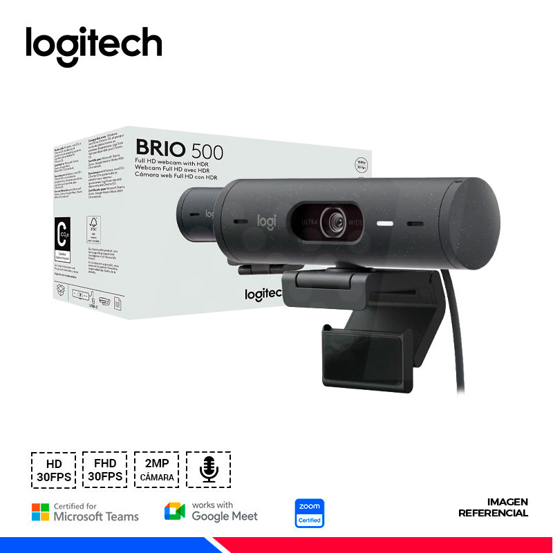 CAMARA WEB LOGITECH BRIO 500 FHD 1080p BLACK CAMARA WEB LOGITECH BRIO 500 FHD 1080p BLACK