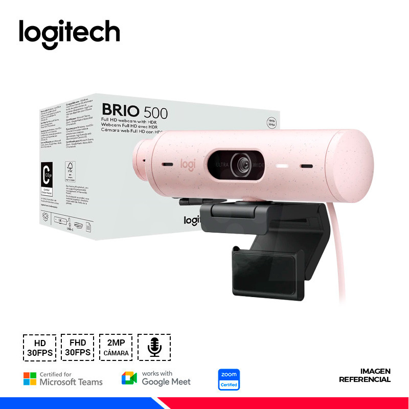 CAMARA WEB LOGITECH BRIO 500 FHD 1080p ROSE CAMARA WEB LOGITECH BRIO 500 FHD 1080p ROSE