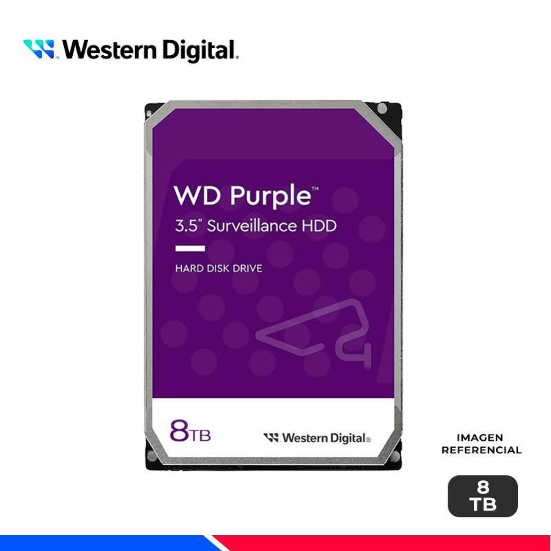 DISCO DURO WESTERN DIGITAL PURPURA SURVEILLANCE, 8TB DISCO DURO WESTERN DIGITAL PURPURA SURVEILLANCE, 8TB
