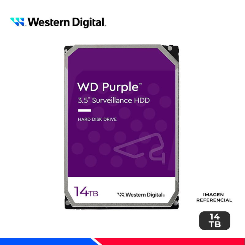 DISCO DURO WESTERN DIGITAL PURPURA SURVEILLANCE PRO, 14TB DISCO DURO WESTERN DIGITAL PURPURA SURVEILLANCE PRO, 14TB