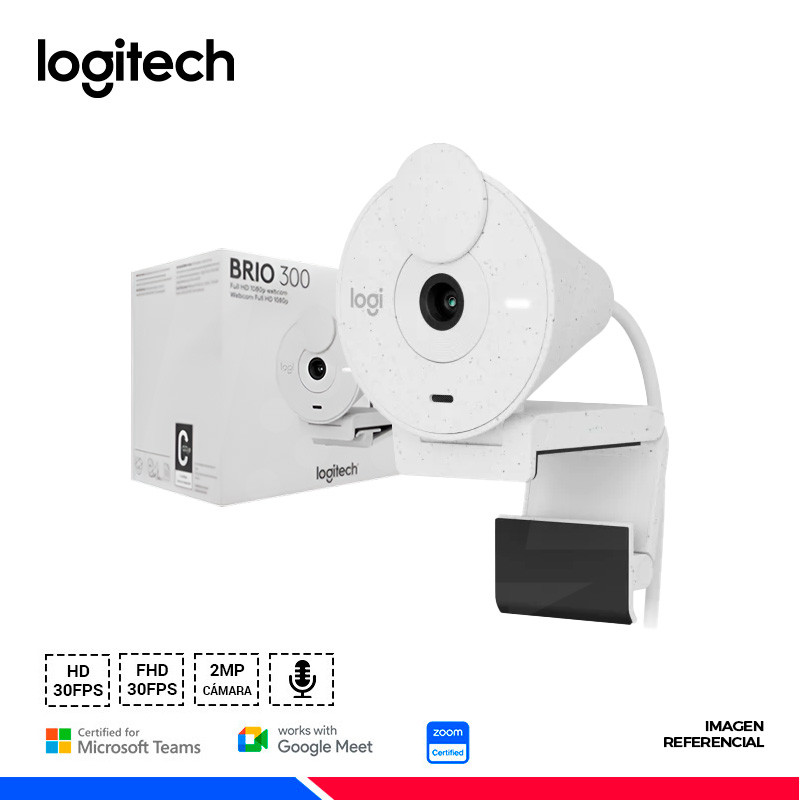 CAMARA WEB LOGITECH BRIO 300 FHD 1080p USB-C WHITE CAMARA WEB LOGITECH BRIO 300 FHD 1080p USB-C WHITE