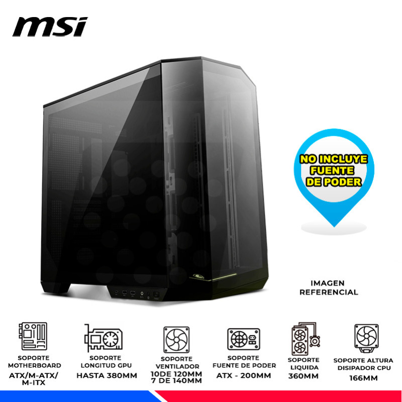 CASE MSI MAG PANO 100L PZ BLACK, V/TEMPLADO
