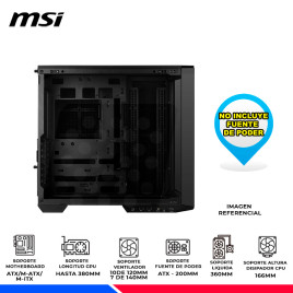 CASE MSI MAG PANO 100L PZ BLACK, V/TEMPLADO