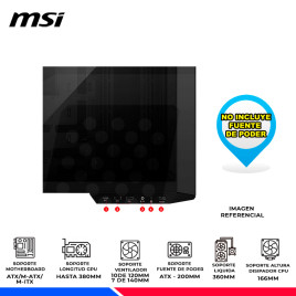 CASE MSI MAG PANO 100L PZ BLACK, V/TEMPLADO