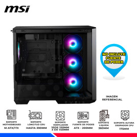 CASE MSI MAG PANO M100R PZ BLACK, V/TEMPLADO