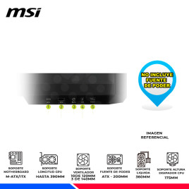 CASE MSI MAG PANO M100R PZ BLACK, V/TEMPLADO