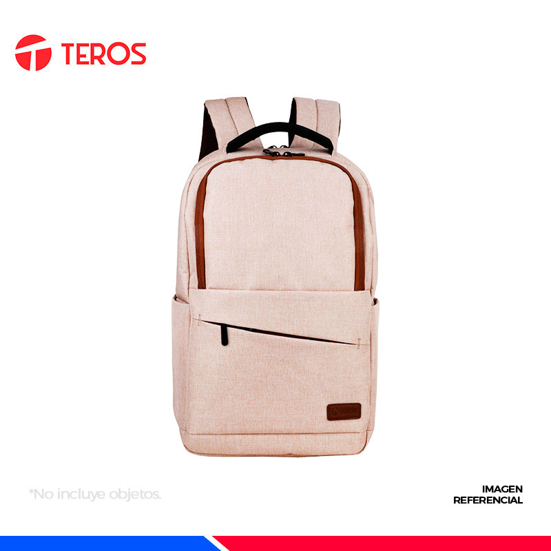 MOCHILA TEROS TE-ACS9012, POLIESTER, 15.6" BEIGE