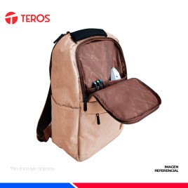MOCHILA TEROS TE-ACS9012, POLIESTER, 15.6" BEIGE
