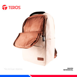 MOCHILA TEROS TE-ACS9012, POLIESTER, 15.6" BEIGE