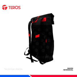 MOCHILA GAMING TEROS TE-IDS18588, POLIESTER, 15.6", NEGRO/ROJO