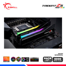MEM. RAM G.SKILL TRIDENT Z5 NEO RGB BLACK, 64GB (32x2) DDR5 6000 MHz, CL36