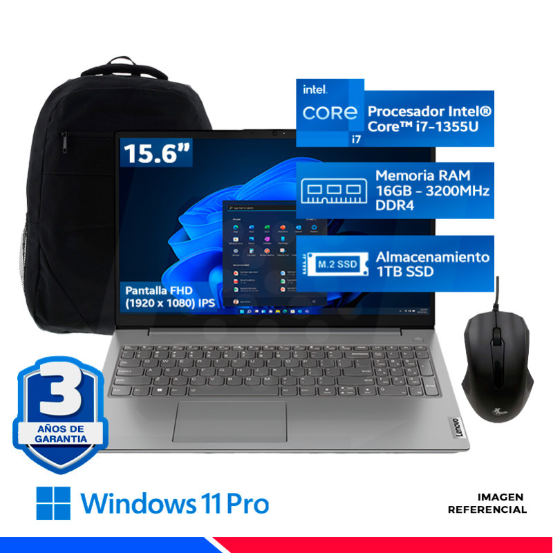 PromoPlus: Laptop Lenovo V15 G4 IRU, Intel Core i7-1355U + Mochila + Mouse