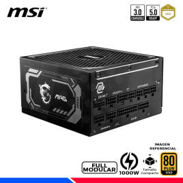 FUENTE DE PODER MSI MAG A1000GL PCIE5, 80 PLUS GOLD FULL MODULAR, 1000W