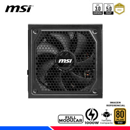FUENTE DE PODER MSI MAG A1000GL PCIE5, 80 PLUS GOLD FULL MODULAR, 1000W