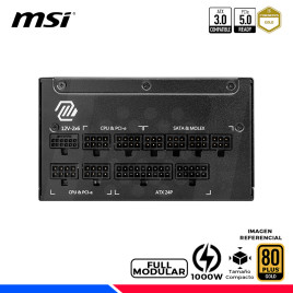 FUENTE DE PODER MSI MAG A1000GL PCIE5, 80 PLUS GOLD FULL MODULAR, 1000W