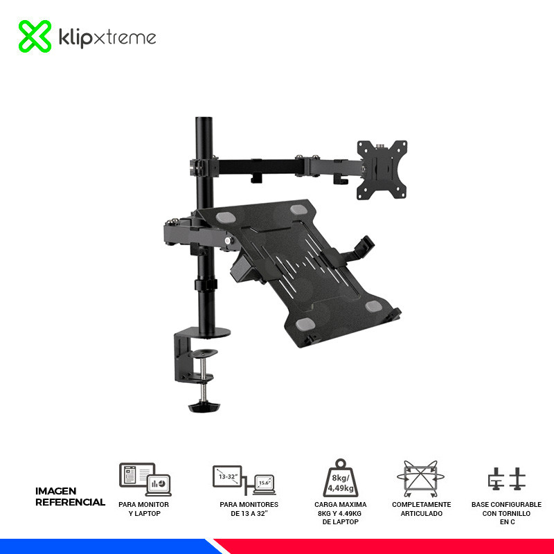 SOPORTE PARA MONITOR Y LAPTOP KLIP XTREM