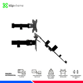 SOPORTE PARA MONITOR Y LAPTOP KLIP XTREM