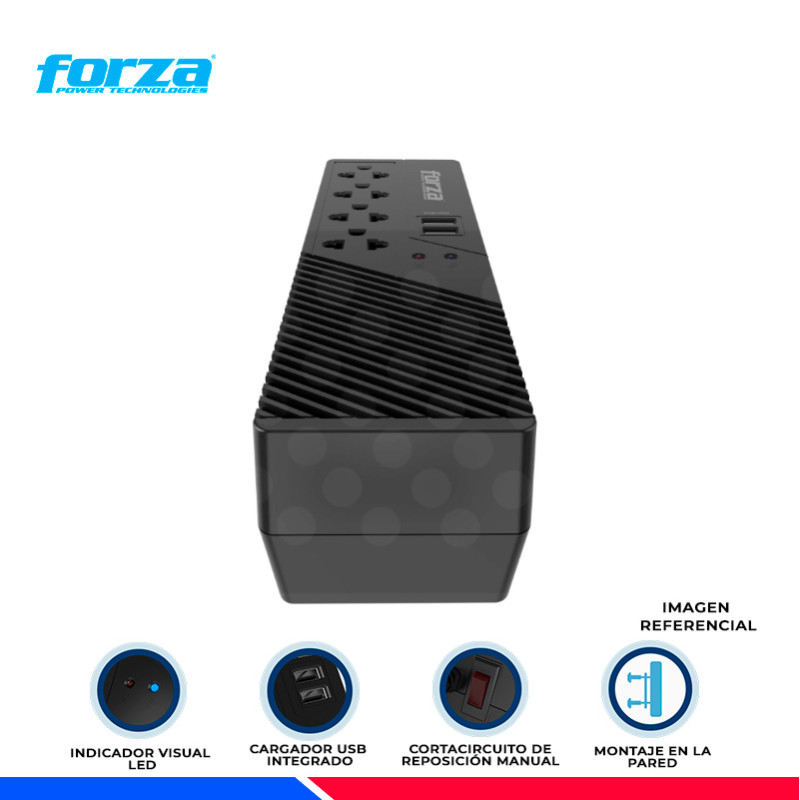 ESTABILIZADOR FORZA FVR-1012-USB, 1000VA/500W ESTABILIZADOR FORZA FVR-1012-USB, 1000VA/500W
