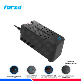 ESTABILIZADOR FORZA MOD. FVR-1222USB 1200VA/600W