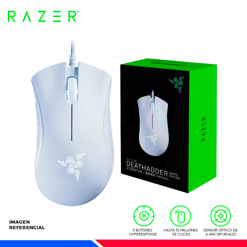 MOUSE RAZER DEATHADDER ESSENTIAL, 6400 Dpi, WHITE