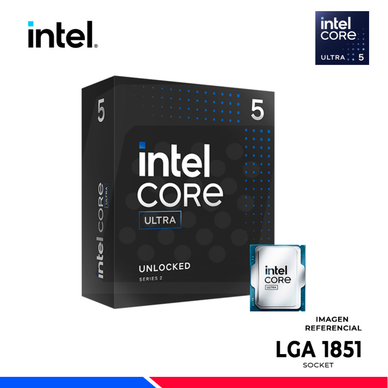 PROCESADOR INTEL CORE ULTRA 5 225F, Cache 20MB, Hasta 4.90 GHz.