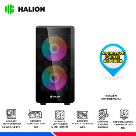 CASE HALION LUNA P25, 3 COOLER RGB, V/TEMPLADO