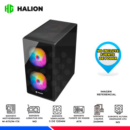 CASE HALION LUNA P25, 3 COOLER RGB, V/TEMPLADO