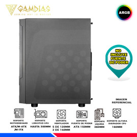 CASE GAMDIAS TALOS E3 MESH, 3 FAN ARGB, V/TEMPLADO