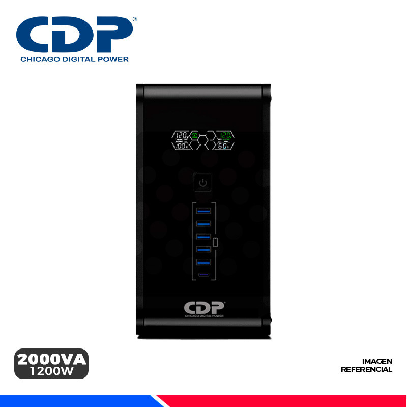 UPS CDP R-SMART2010i, 2000VA/1200W, 10 Tomas, 5 USB Tipo-A, 1 USB Tipo-C