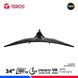 MONITOR GAMING TEROS TE-3411G, 34" CURVO VA, WQHD, 180Hz, 1ms, FreeSync