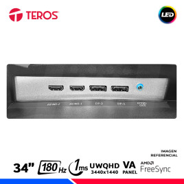 MONITOR GAMING TEROS TE-3411G, 34" CURVO VA, WQHD, 180Hz, 1ms, FreeSync