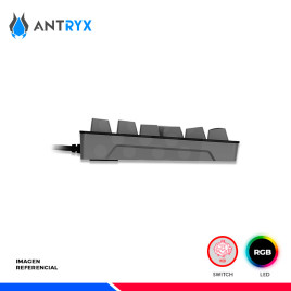 TECLADO MECANICO TKL ANTRYX MK840L BLACK, SWITCH RED