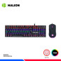 KIT GAMING HALION SMAUG HA-865C BLACK, TECLADO MECANICO + MOUSE, SWITCH RED, RGB