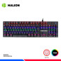 KIT GAMING HALION SMAUG HA-865C BLACK, TECLADO MECANICO + MOUSE, SWITCH RED, RGB