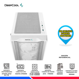 CASE DEEPCOOL CC560 MESH V2 WH, COOLER ARGB, V/TEMPLADO